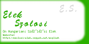 elek szolosi business card